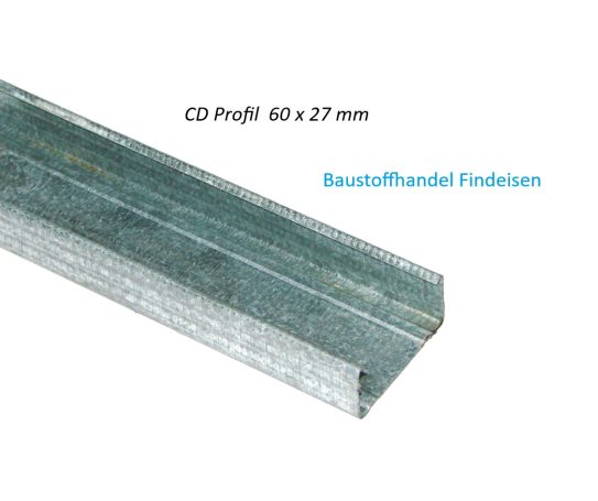 CD-Profil aus Metall, 60 x 27 mm, für den Baustoffhandel.